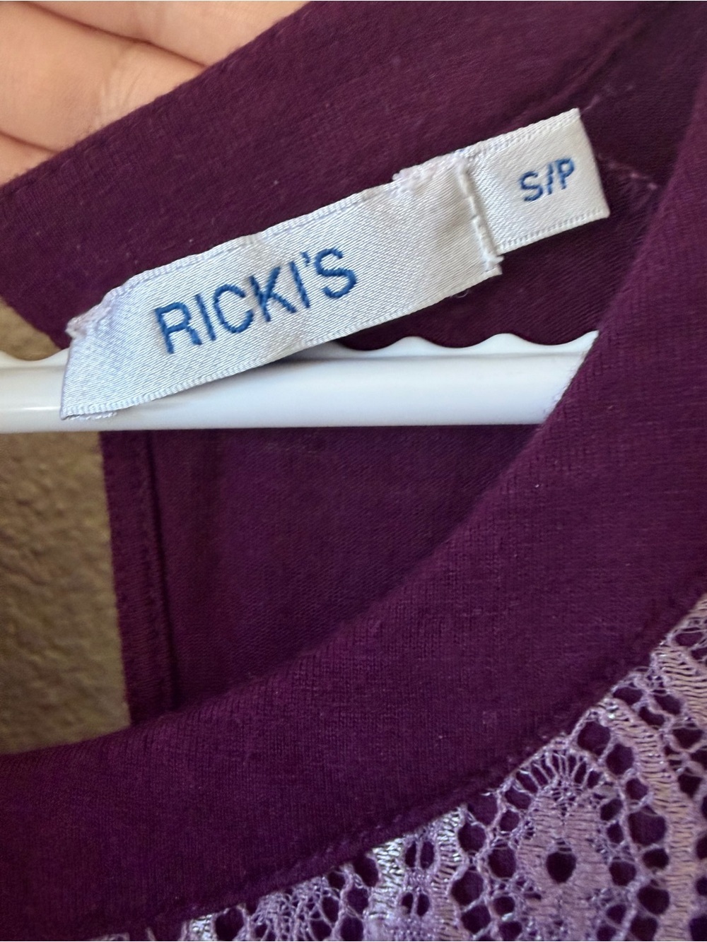 Ricki’s Purple Lace Peplum Sleeveless Blouse Floral Crochet Y2K Fairycore Top - Picture 8 of 9